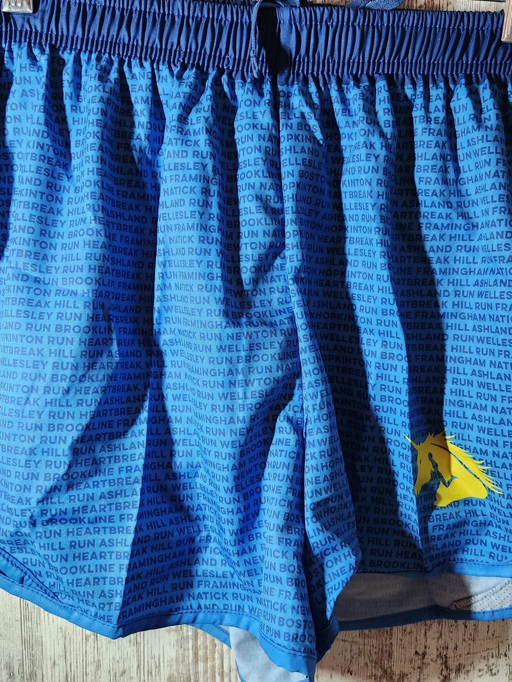 Women’s Royal Blue Athletic Boston Marathon Running Shorts with Drawstring Waist